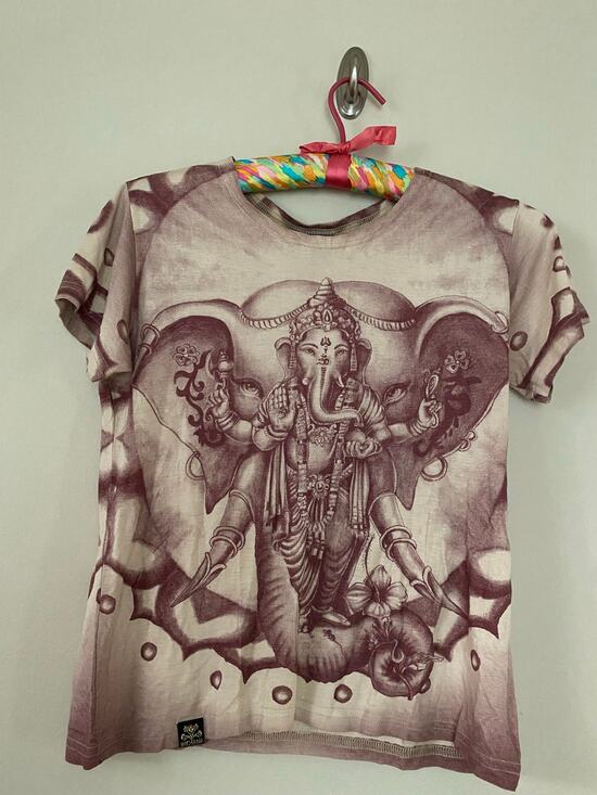 Indiana Tops - Amazing rare Y2K lord ganesh ganesha hindu t shirt size m front back print xs/m